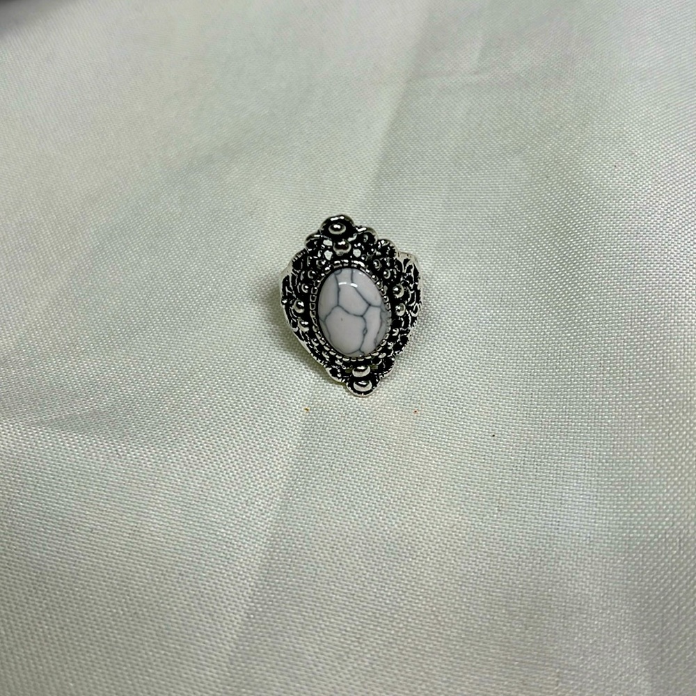 vintage stone Ring Tribal vintage retro ethnic women men silver ring #187